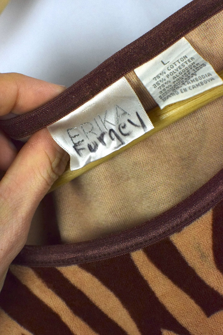 Velvet Animal Print Top