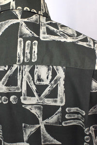 Manhattan Brand Abtract Print Silk Shirt