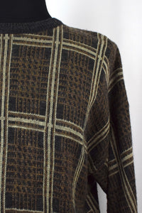 80s/90s Sqaure Pattern Knitted Jumper