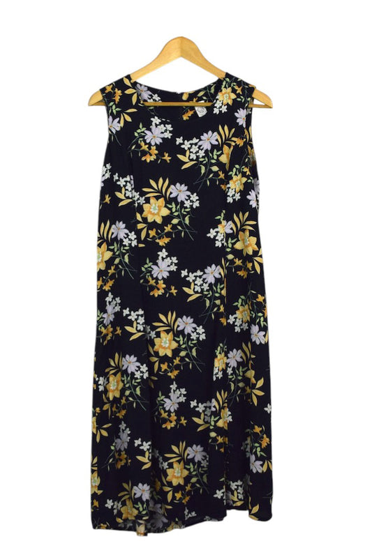 Navy Floral Print Dress
