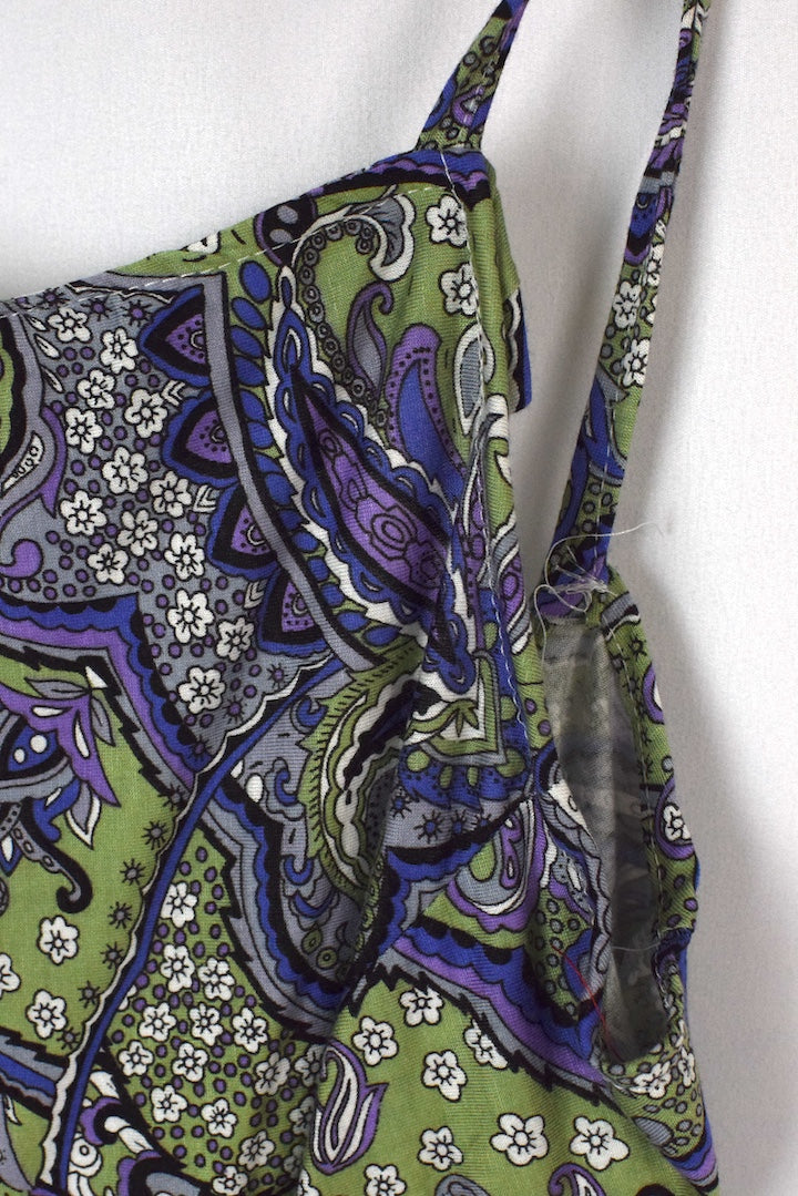 Reworked Paisley Print Tie Up Top