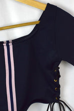 Load image into Gallery viewer, Reworked Adidas Brand Crop Top

