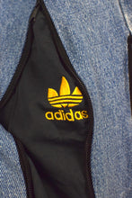 Load image into Gallery viewer, Reworked Adidas Brand Zip Up Track Jeans
