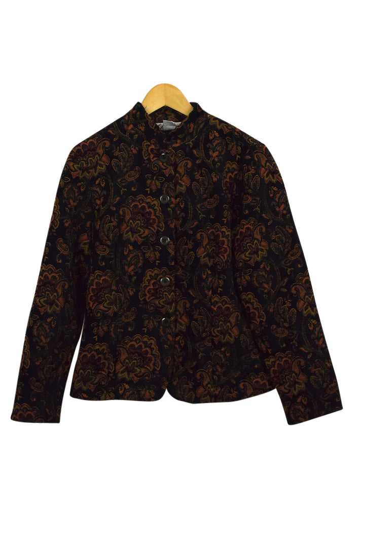 Abstract Floral Print Jacket