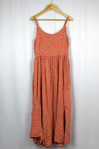 Orange Floral Print Dress