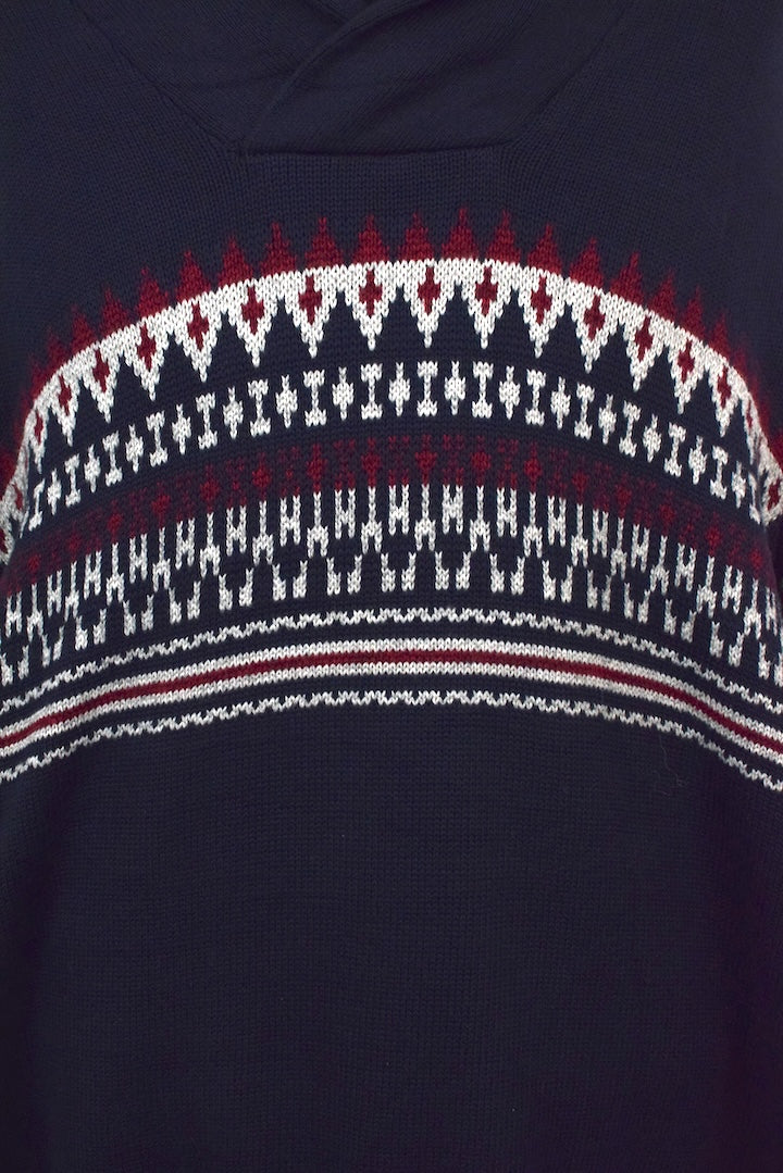 Nautica Brand Shawl-neck Knitted Jumper