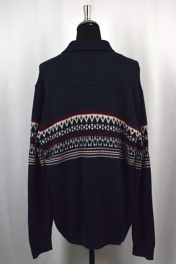 Nautica Brand Shawl-neck Knitted Jumper