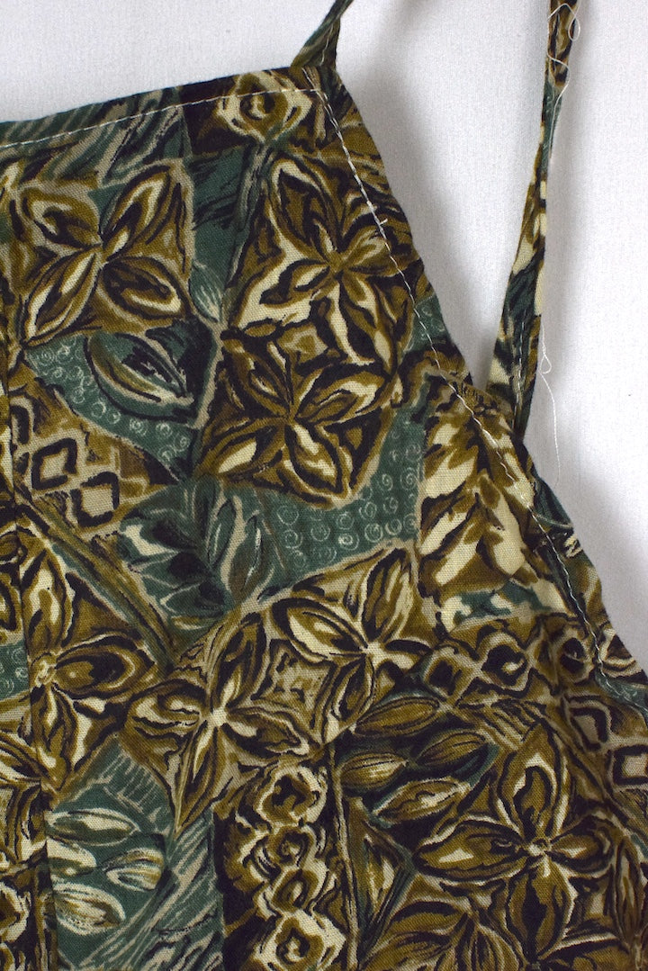 Reworked Abstract Floral Print Tie up Top