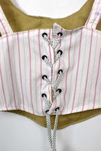 Load image into Gallery viewer, Pink and White Reworked Striped Top

