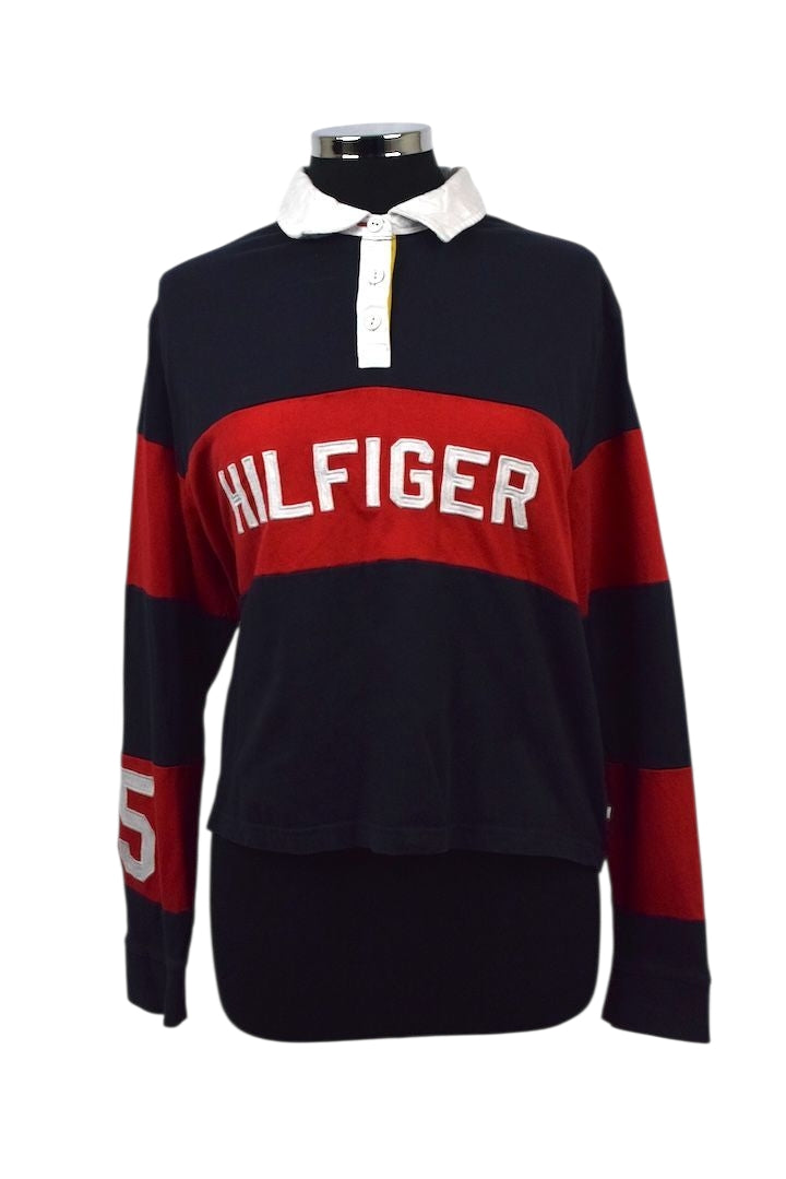 Tommy Hilfiger Brand Cropped Rugby Top