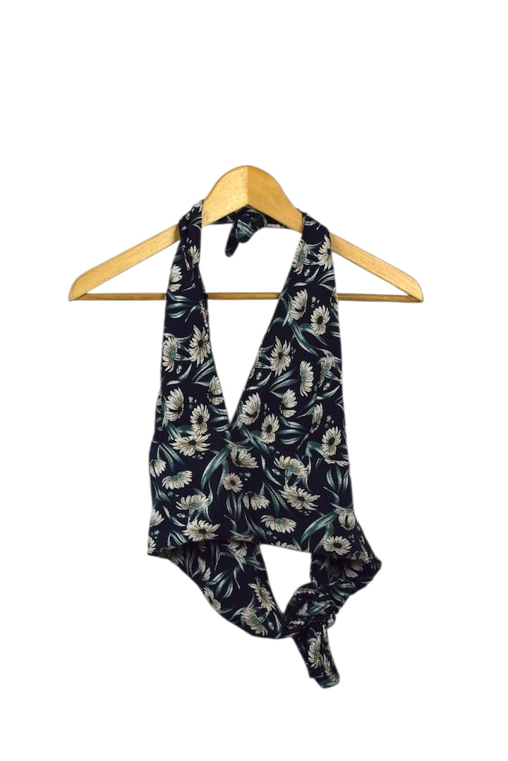 Reworked Floral Tie Up Top