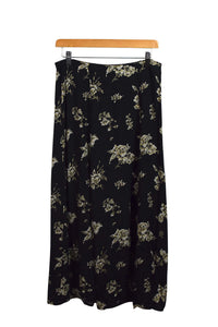 Black Floral Skirt