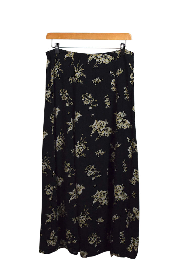 Black Floral Skirt