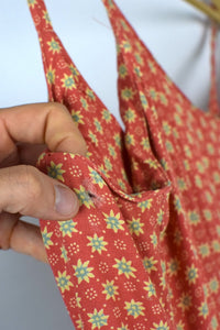 Orange Floral Print Dress
