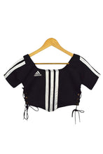 Load image into Gallery viewer, Reworked Adidas Brand Crop Top
