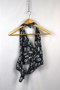 Reworked Floral Tie Up Top