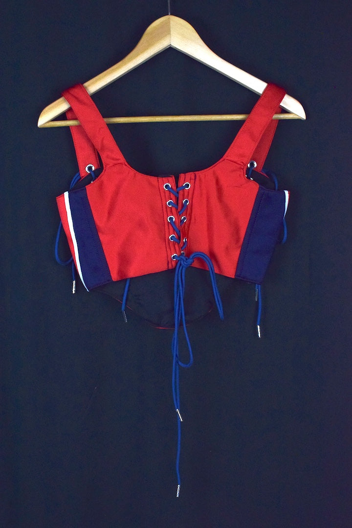 Reworked Nike Brand Corset Top