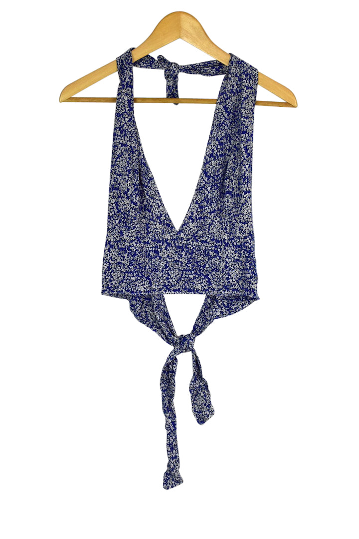 Reworked Floral Print Tie-Up Top