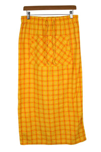 Orange Checkered Skirt