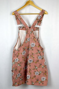 Rose Print Short Denim Overalls