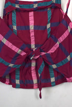 Load image into Gallery viewer, Reworked Checkered Print Tie-Up Crop Top

