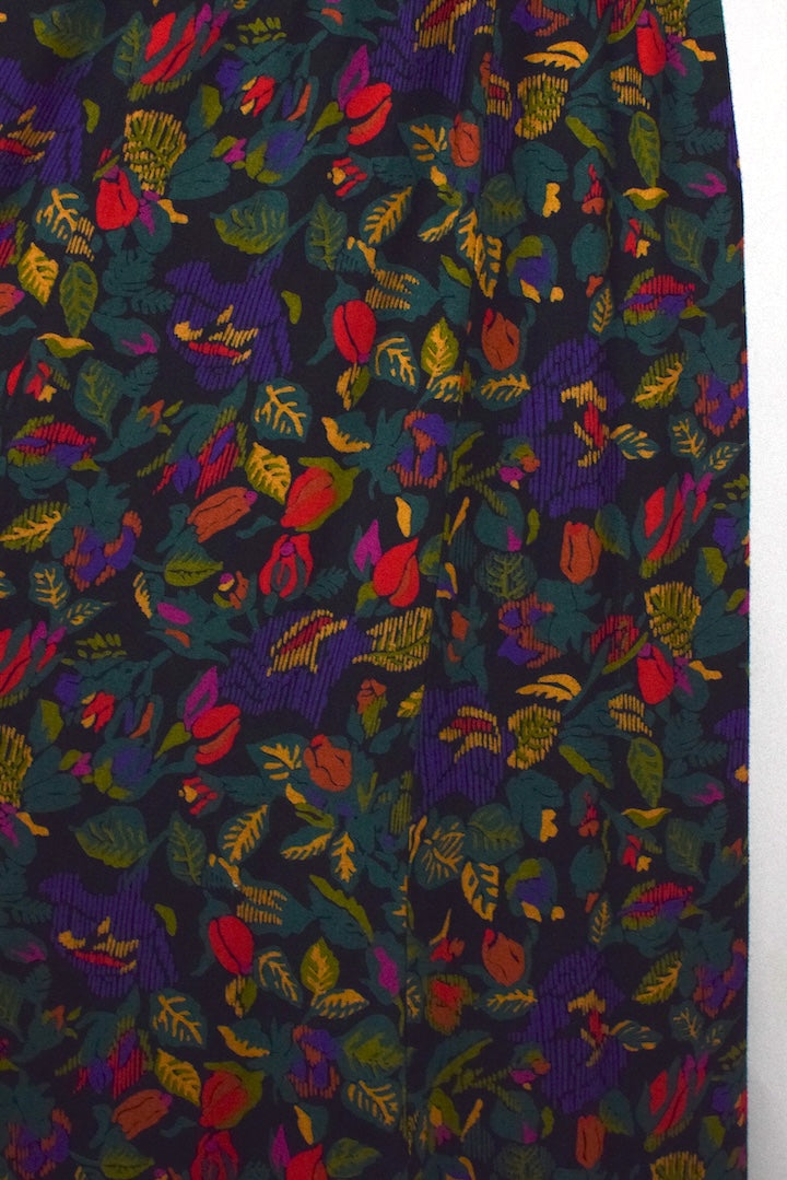 80s/90s Norton McNaughton Brand Floral Print Skirt