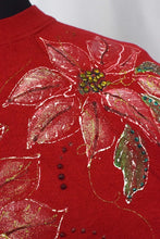 Load image into Gallery viewer, 80s Christmas Poinsettia Sweatshirt
