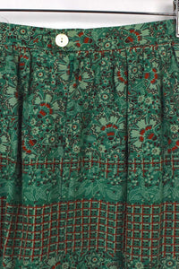 Checkered Floral Print Skirt