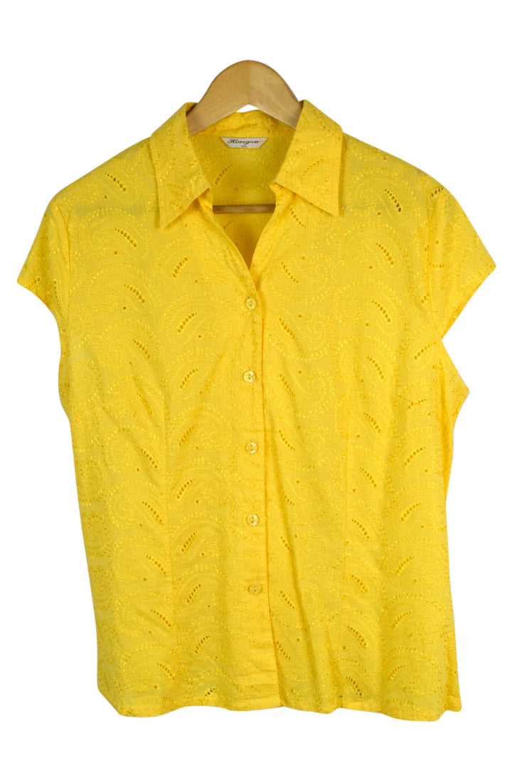 Yellow Paisley Print Blouse
