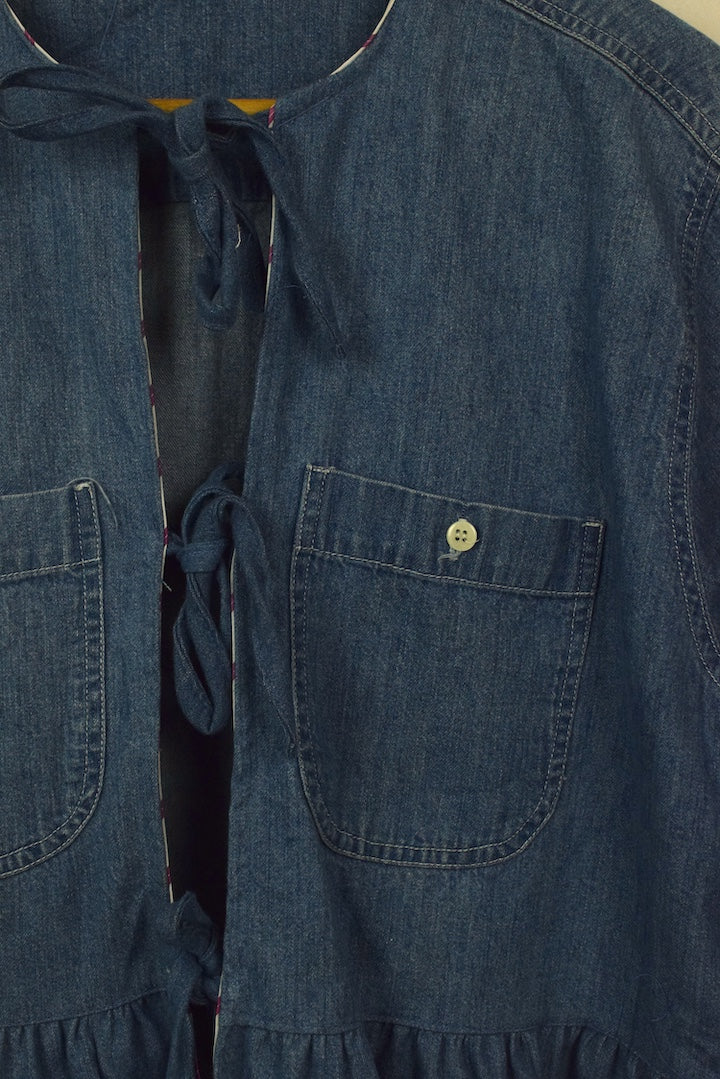 Reworked Tie Up Denim Top