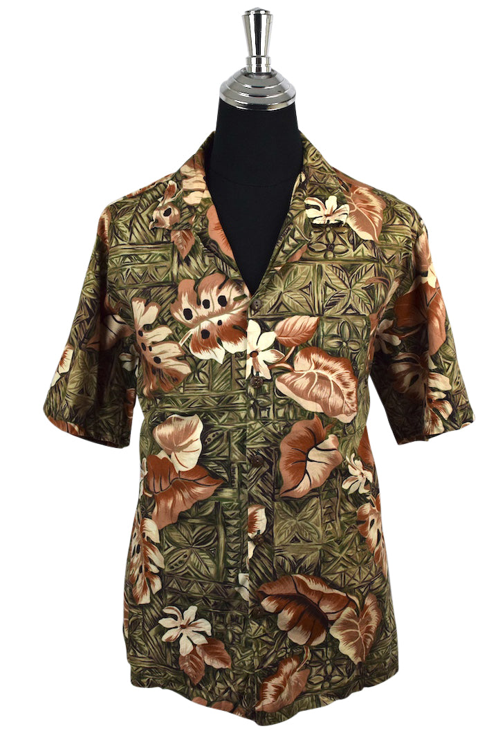 80s/90s Bishop St. Brand Leaf Print Shirt