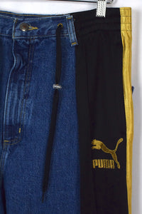 Reworked Puma Brand Track-Jeans