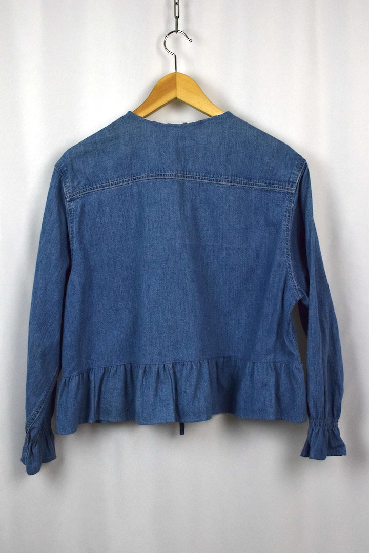 Reworked Tie Up Denim Top