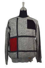Load image into Gallery viewer, Grey and Red Square Knitted Jumper
