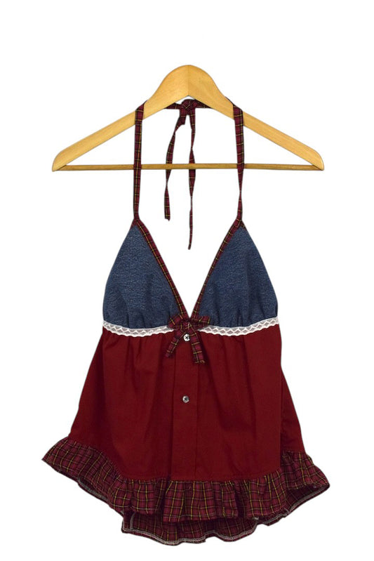 Reworked Halterneck Babtydoll Top