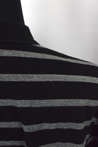 Black Striped Lacoste Brand Polo Shirt