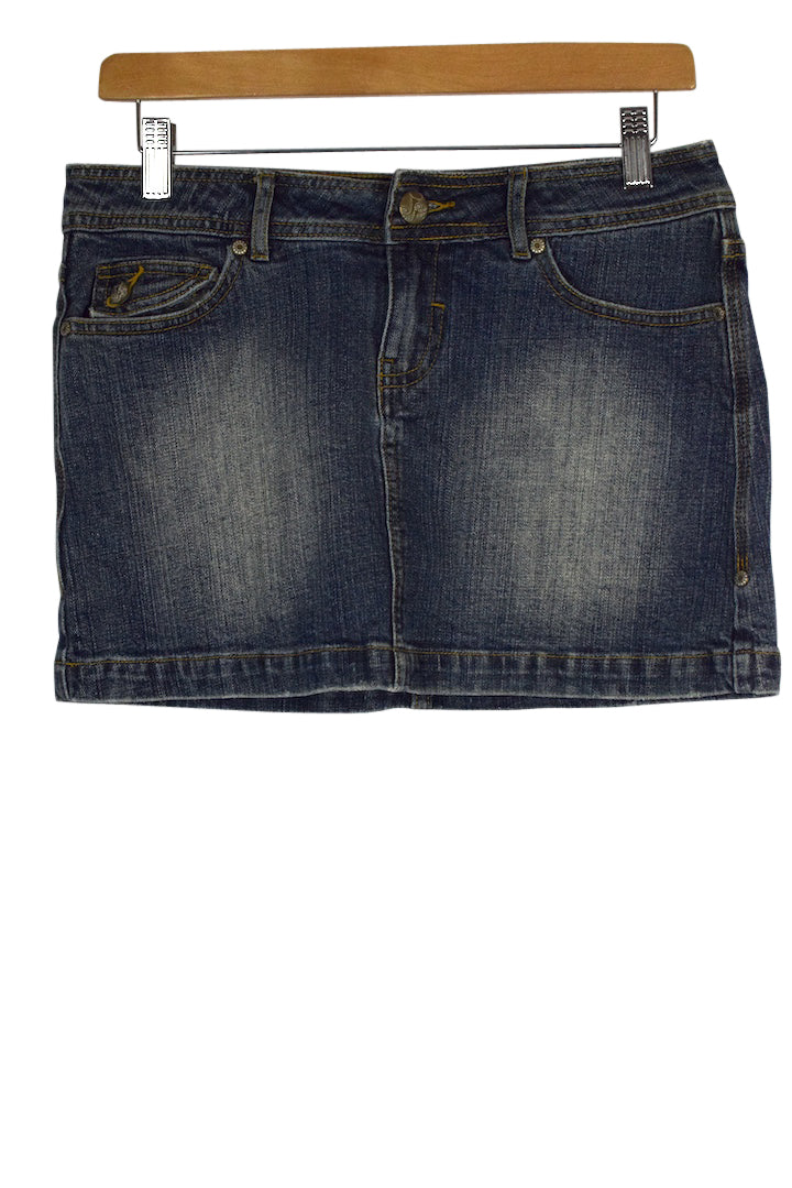 Denim Mini Skirt With Detailing