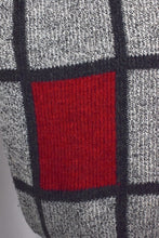 Load image into Gallery viewer, Grey and Red Square Knitted Jumper
