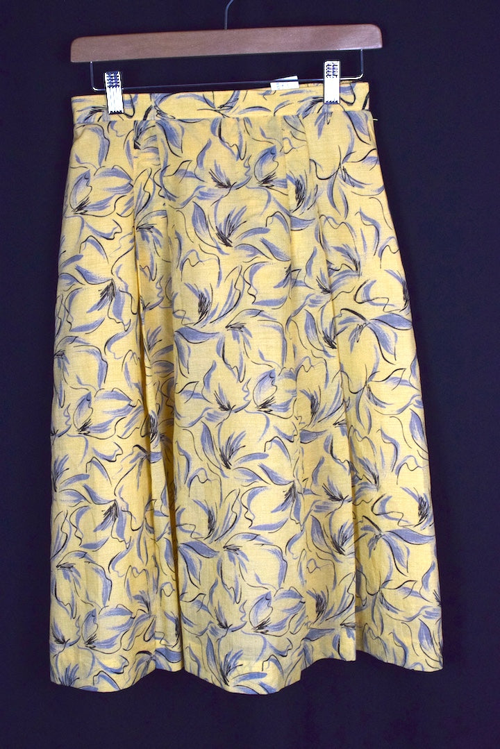 Reworked Abstract Floral Print Skirt