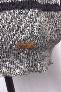 Grey and Red Square Knitted Jumper