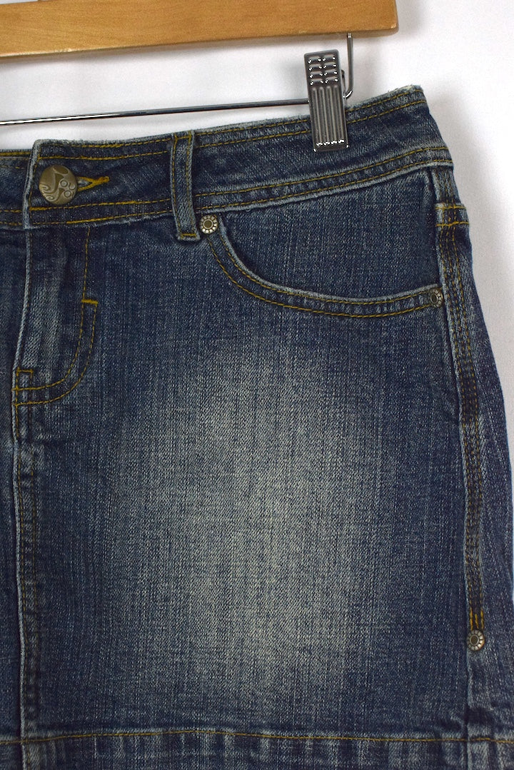 Denim Mini Skirt With Detailing