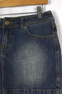 Denim Mini Skirt With Detailing