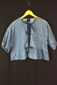 Reworked Denim Tie-Up Top