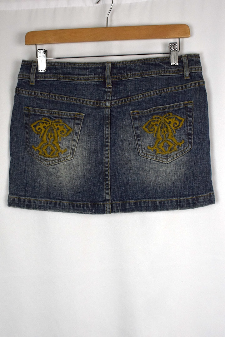 Denim Mini Skirt With Detailing