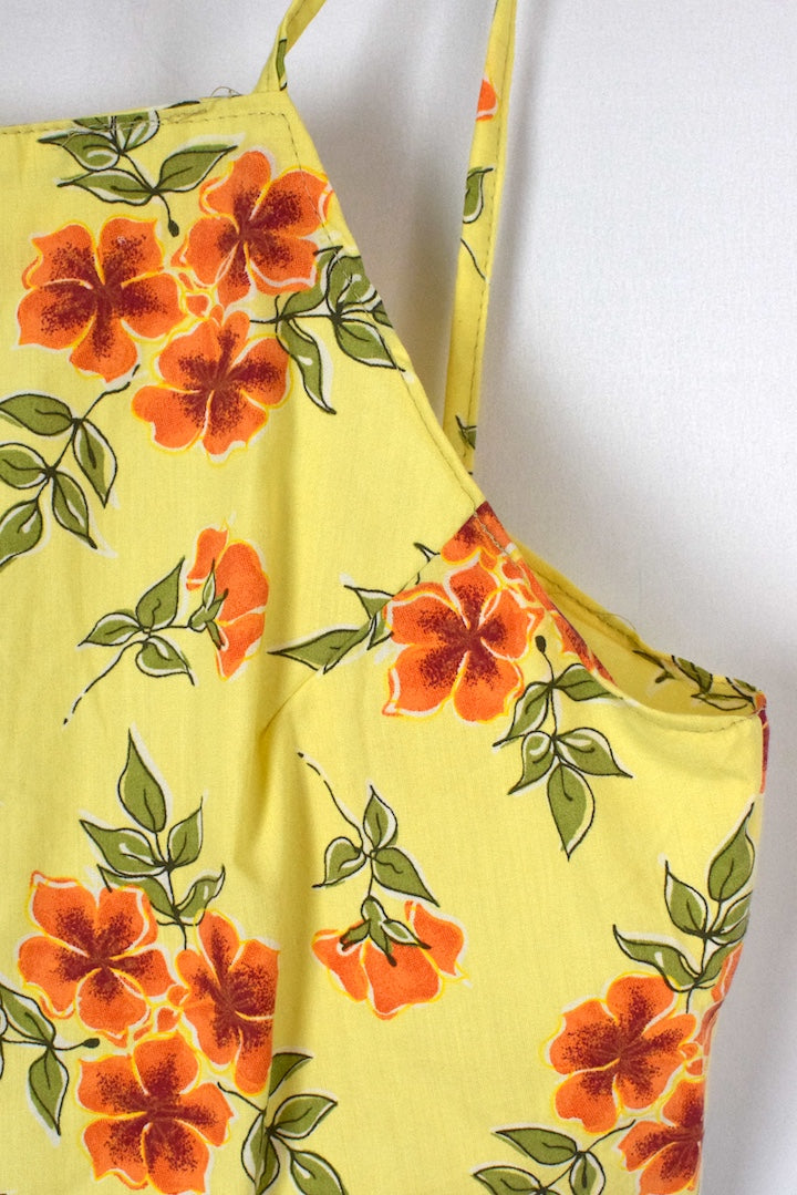 Reworked Yellow Tie Up Top