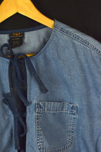 Load image into Gallery viewer, Reworked Denim Tie-Up Top
