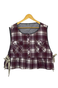 Reworked Checkered Baby Doll Top