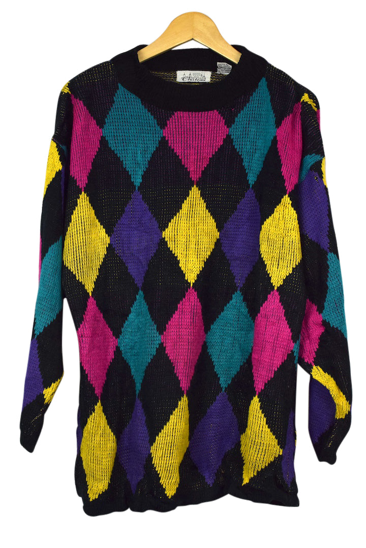 Diamond Print Knitted Jumper