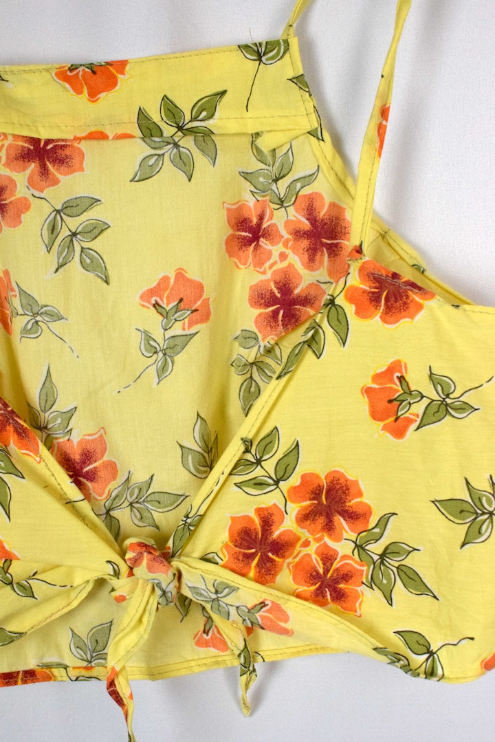 Reworked Yellow Tie Up Top