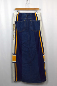 Reworked Champion Track-Denim Skirt